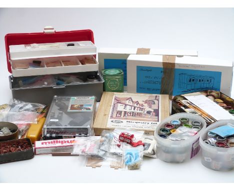 A large quantity of model maker's tools and materials, some relating to garden railways, to include woodworking tools, points