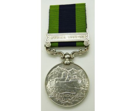 British Army India General Service Medal 1909 with claps for Burma 1930-32, named to 45766 Driver Mir Mohd.17, AT Coy