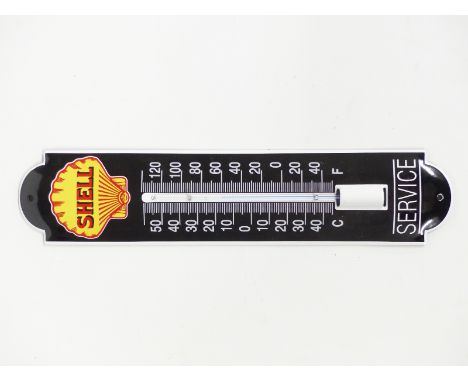 Shell Service enamel advertising thermometer, height 30cm