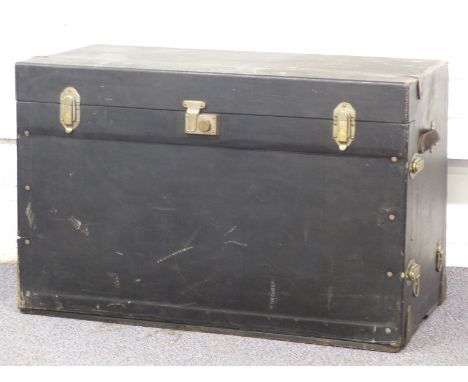 Brexton luggage trunk with plated fittings and fall front, W92 x D50 x H60cm