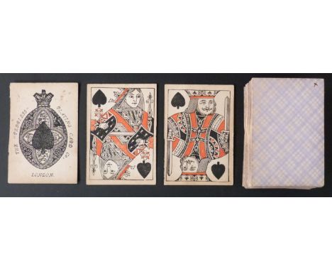The Peerless Playing Card Co, London playing cards. Standard double ended black and red courts, square corners, no indices. B