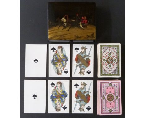 The State Printing Works, St. Petersburg, Russia playing cards. Double pack with double ended courts highlighted in gilt, squ