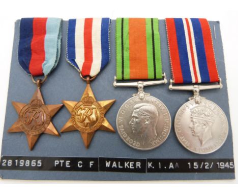 British Army WWII medals comprising 1939/1945 Star, France &amp; Germany Star, War Medal and Defence Medal named to 2819865 P