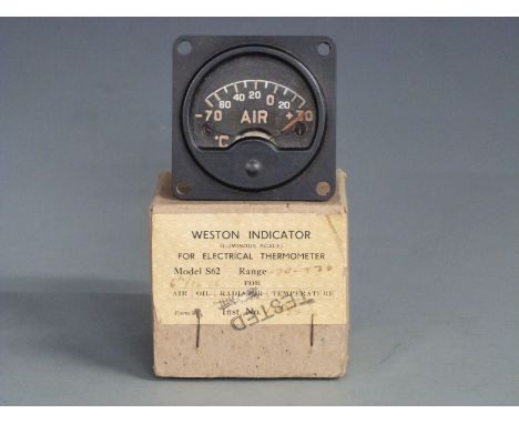 Air Ministry WWII Weston indicator for electrical thermometer, model S62, as fitted to fighter aircraft