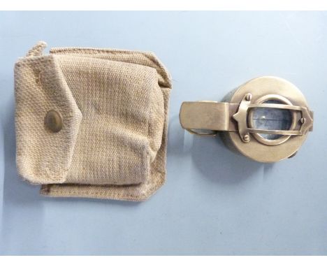 WWII Beres prismatic compass by TG Co Ltd London, no N A266322, Mk III, dated 1940, broad arrow mark, with canvas case