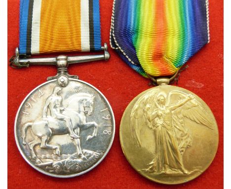 British Army WWI medals comprising War Medal and Victory Medal, named to 200005 Warrant Officer J H Sturgess Glosters/&nbsp;G