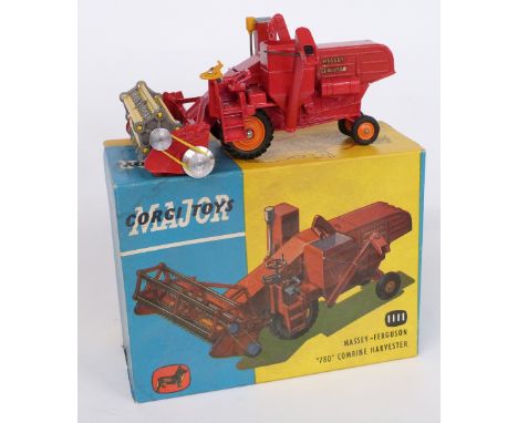 Corgi Major Toys diecast model Massey-Ferguson "780" Combine Harvester with red body, orange hubs and yellow reel 1111, in or