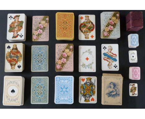 Dondorf, Frankfurt, Germany playing cards. Nine packs to include whist no’s. 122, 150, 160 and double miniature set no. 164
