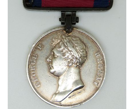 British Army Waterloo Medal named to Samuel Hogg, 54th Regiment of Foot