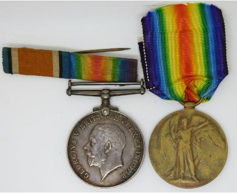 British Army WWI medals comprising War Medal and Victory Medal named to 11292 Private F Mische, East Kent Regiment