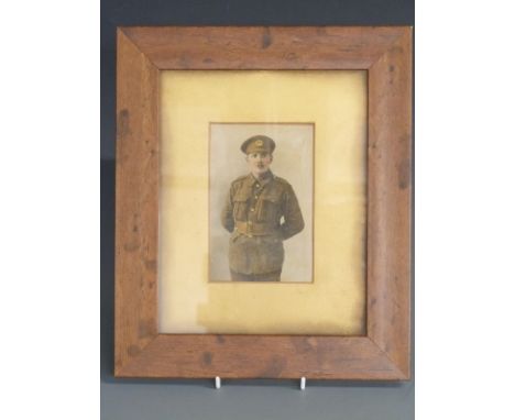 British Army WWI framed photograph of a soldier of the South Wales Borderers Regiment