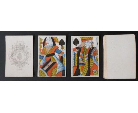 Hall, England playing cards. Garter ace. GIII, No. 7. Full length standard courts. Plain backs. 52 cards. c1801