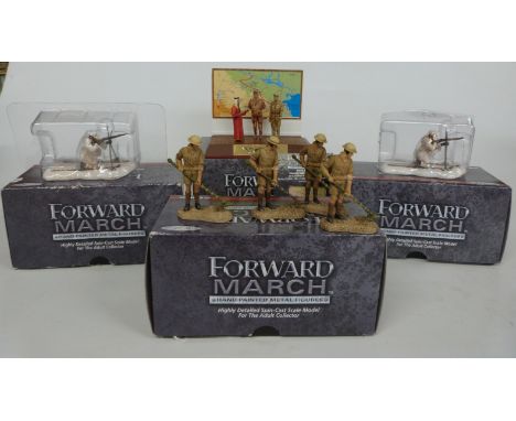 Eleven Corgi Forward March 1:32 scale model soldiers and soldier sets including Desert Storm set CC59192, most in original bo