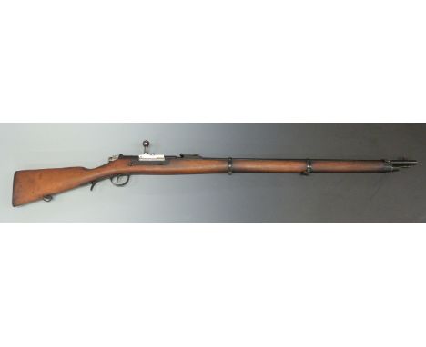 Portuguese Steyr Kropatschek model 1886 8mm bolt action rifle with receiver stamped 'OE.W.F.G. Steyr 1886' and with crown ove