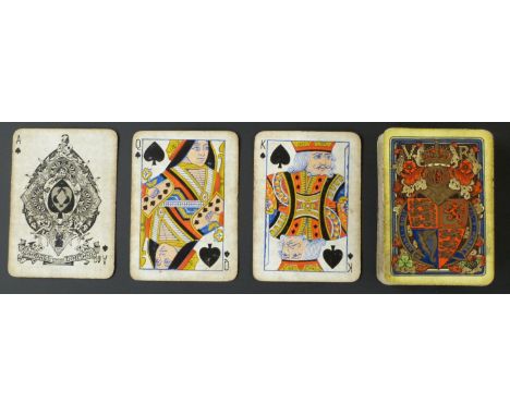 Goodall  & Son, London playing card pack to commemorate Queen Victoria’s Jubilee in 1887. Backs with coat of arms and VR with