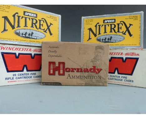 Ninety-eight Winchester Western, Nitrex and Hornady .458 rifle cartridges, all in original boxes&nbsp;PLEASE NOTE THAT A VALI