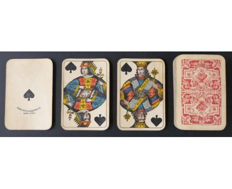 Ferdinand Piatnik &amp; Sons, Vienna, Austria playing cards. French suit signs. Double ended courts, round corners, no indice