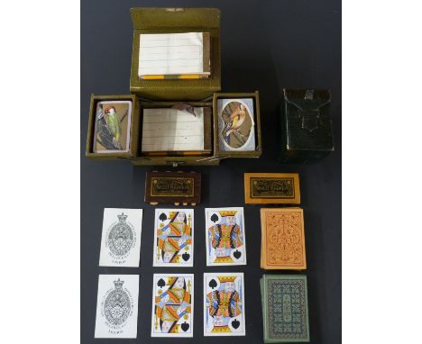 De La Rue & Company, England. Whist set in green morocco case for W. Thornhill & Co, 144 New Bond Street, London. Two standar