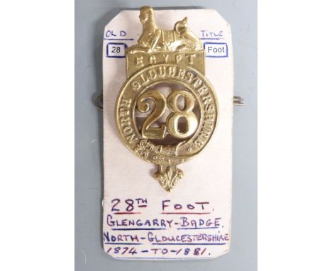 British Army North Gloucestershire 28th Regiment of Foot Glengarry badge