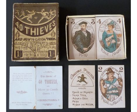 Henry Reason, London. 40 Thieves and How to Catch Them playing card game. 8 sets of 6 cards. 48 cards and rules booklet in or