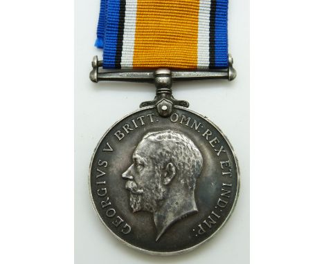 British Army WWI War Medal named to 13622 Pte F Smith 10th Battalion, Glosters/&nbsp;Gloucestershire Regiment killed in actio