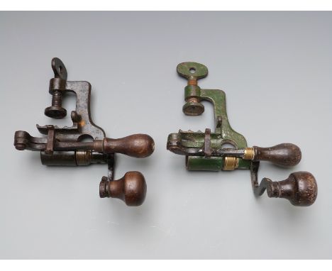 Two John Dixon &amp; Sons 12 bore shotgun cartridge reloading rollover tools