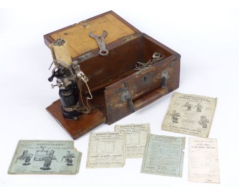 McInnes Dobbie steam engine indicator, in original case with paperwork