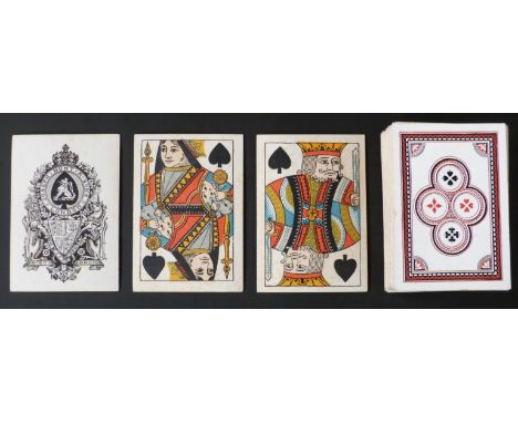 Joseph Hunt & Sons, London playing cards. Standard double ended courts, square corners, no indices. Decorative pattern backs 