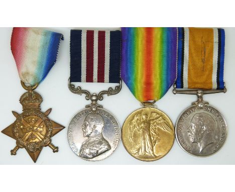 British Army WWI Military Medal group comprising the Military Medal named to 63092A Cpl J E Stovold, 58th Company Machine Gun