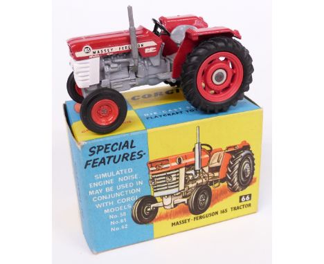 Corgi Toys diecast model Massey-Ferguson '165' Tractor with red body and hubs 66, in original box with card insert.&nbsp;