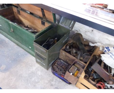 A large quantity of tools to include jack, grease gun, air tools etc