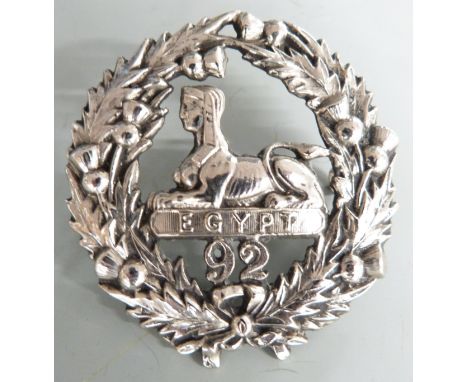 British Army Gordon Highlanders 92nd Regiment of Foot, Glengarry badge