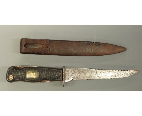German multi purpose knife with 13cm named and serrated blade and folding tools to the handle.&nbsp;