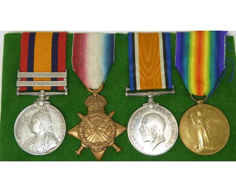 British Army Queens South Africa Medal with clasps for Cape Colony and South Africa 1902, to 7981 Pte F Hill, Royal Warwicksh