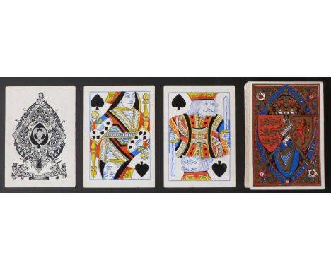 Goodall  & Son, London playing cards. Standard double ended courts, turned, no indices. Backs design The Most Honourable Orde