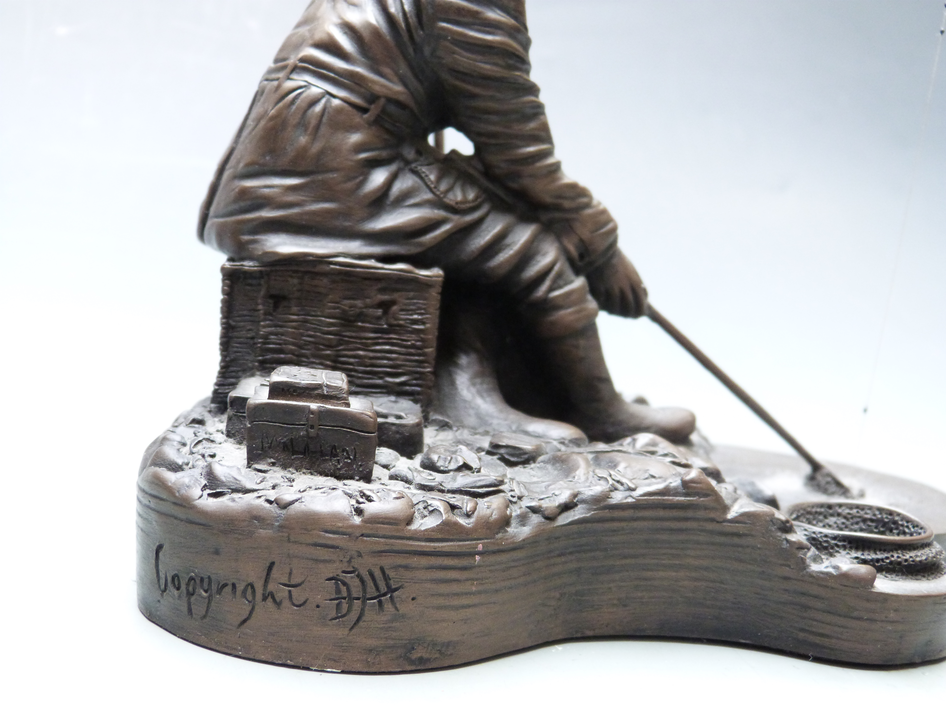 Three David Hughes sculptures one limited edition (number 4) Fisherman