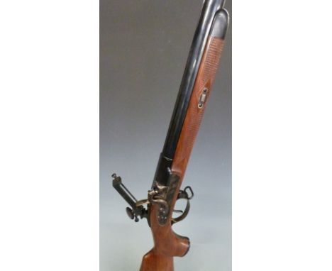 Pedersoli .45 muzzle loading hammer action competition target shooting rifle with chequered semi-pistol grip and forend, fold