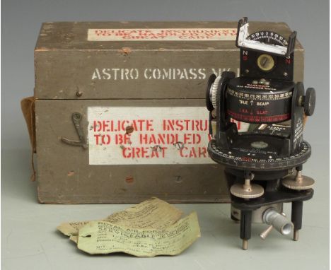 Royal Air Force cold war Astro compass MkII, with box