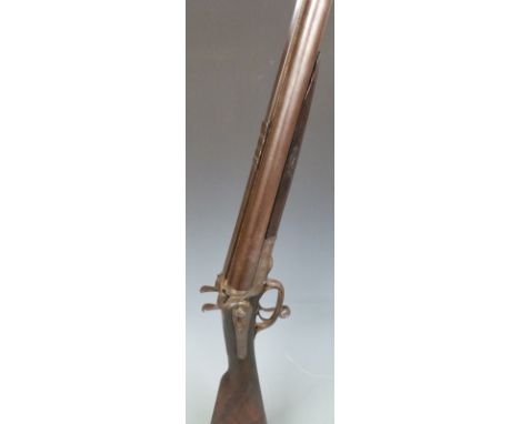 R &amp; W Aston 12 bore side by side hammer action shotgun with named and engraved locks, engraved underside, rotary underlev