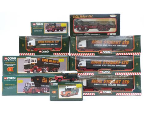 Nine Corgi and Corgi Classics Eddie Stobart diecast model lorries and commercial vehicles, all in original boxes.&nbsp;