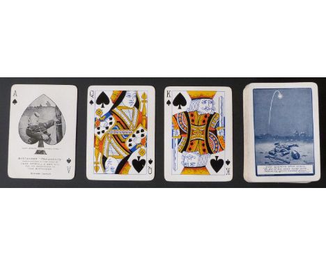 Goodall & Son, London. Bystander Fragments That Evening Star Shell by Bruce Bairnsfather playing cards. Special ace of spades
