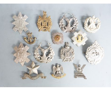 A small collection of British Army (Scottish) metal badges including Black Watch Argyll &amp; Sutherland Highlanders etc