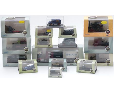 Fifteen Oxford Commercials, Haulage and Showtime diecast model vehicles including Pickfords, steam traction engine etc, all i