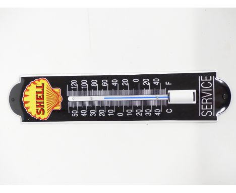 Shell Service enamel advertising thermometer, height 30cm