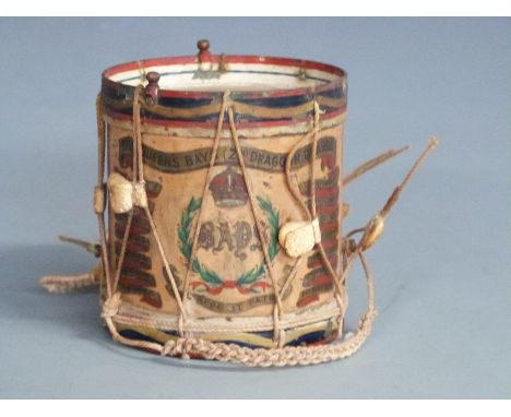 British Army ornamental brass drum for the 2nd Dragoon Guards (The Queen's Bays), 8cm tall