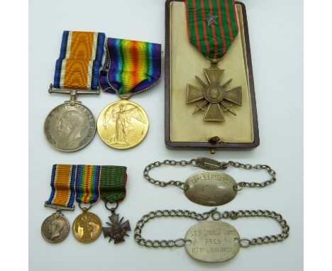 British Army WWI medals comprising War Medal and Victory Medal named to Captain S S Mc Dowell, 12th Royal Irish Rifles togeth