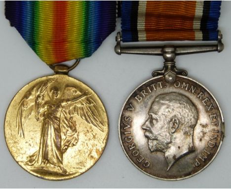 British Army WWI medals comprising the War Medal and Victory Medal named to 24248 Pte F S Outt, Oxf &amp; Bucks Light Infantr