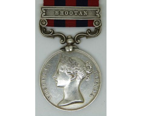 British Army India General Service Medal (1854) with clasp for Bhootan, unnamed