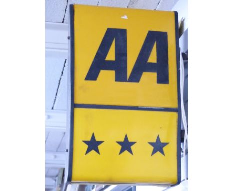 AA three star hotel vintage illuminated sign, height 68cm