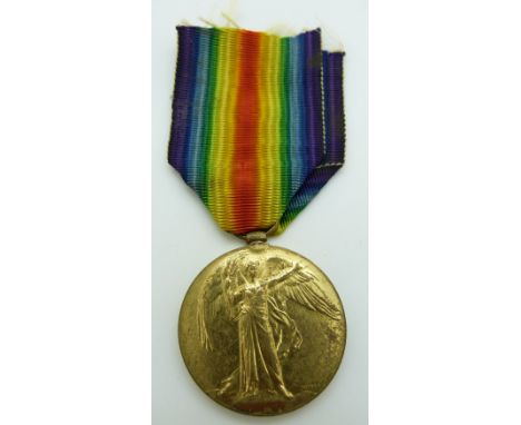 British Army WWI Victory Medal named to 6205 Private D Stanley, 9th Lancers